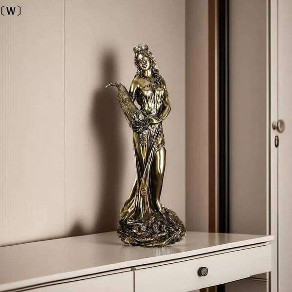 WTyche Goddess Fortune Statue Ancient Greek Sculpture Wealth Cash Register Opening Gift Office Lucky Decor OrnamentWinter1 26L0509