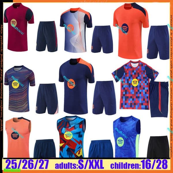 2026 2027 barcelonas PEDRI LAMINE YAMAL Soccer tracksuit LEWANDOWSKI FC FERRAN GAVI Camiseta De Football training suit AUBA JOAO CANCELO F. DE JONG 24 25 26 Men Kids set