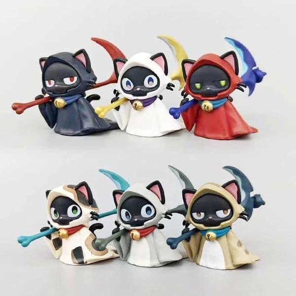 2026 New Reaper Calico Cat 6 Pcs Scythe Cat Figurines Collectible Desktop Decorations Anime Gifts Cat Lovers Toy Collectors Doll Gaoxingqus_toyYEYL