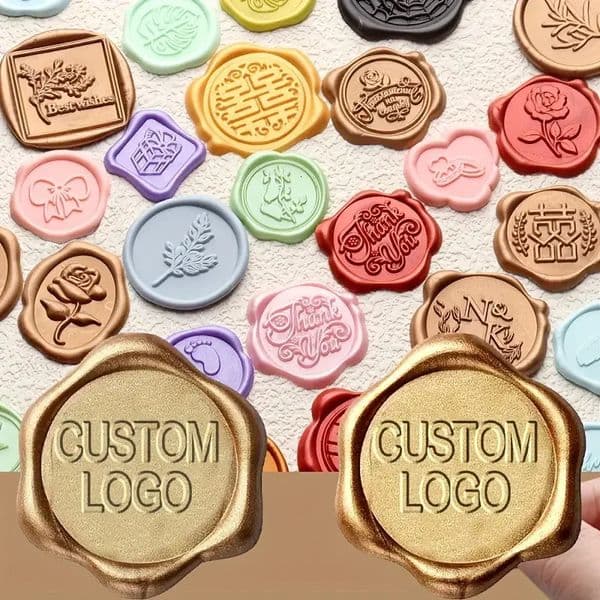 200PCS Custom Wax Seal Sticker 37 Colors Wax Seals Self-Adhesive Backing 3CM Personalized Monogram Self Adhesive Wax Seals 260506