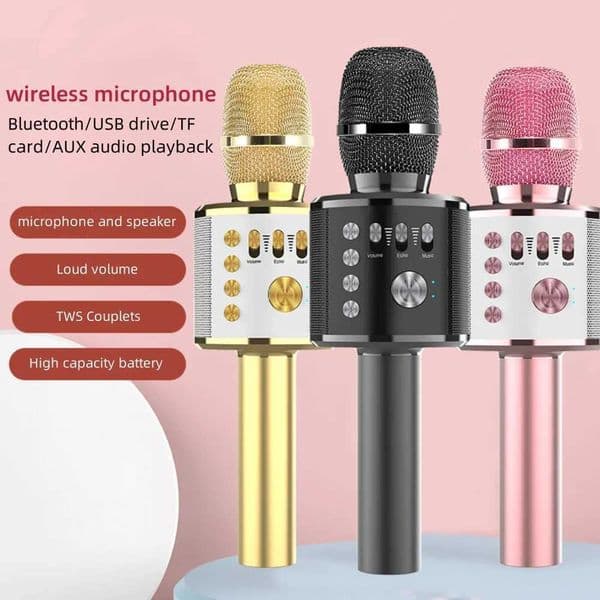Wireless Karaoke Microphone Bluetooth-compatible Handheld Portable Speaker Home Ktv Player With Dancing Record Function S260508