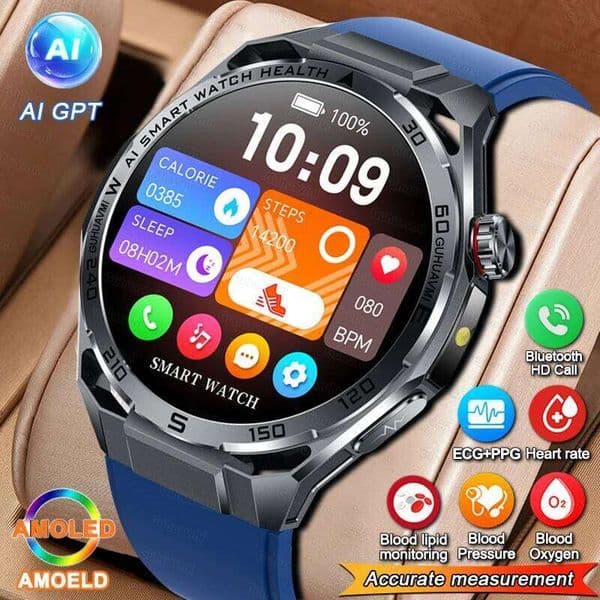 ECG High-end Smart Watch Blood pressure lipids bloodoxygen Body analysis Uric acid Health Tracker Smartwatch Men lady 26H0508