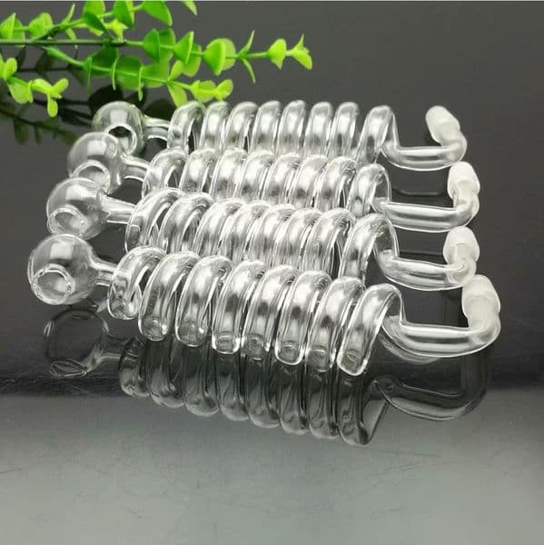 New Glass Smoking pipes hookah Oil Burner Pipes Smokings Classic multi curved spiral glass stove