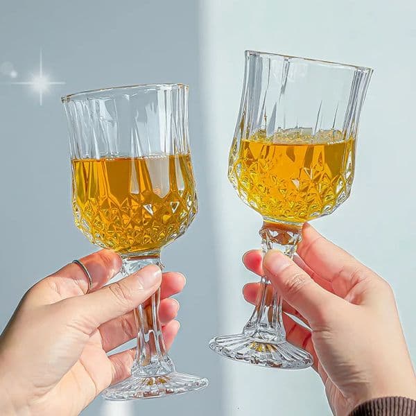 Red Wine Glass Cup Set Vintage Diamond Painting Glass Home Creative Gifts for Housewarming Party Wedding Anniversary Transparent 260508