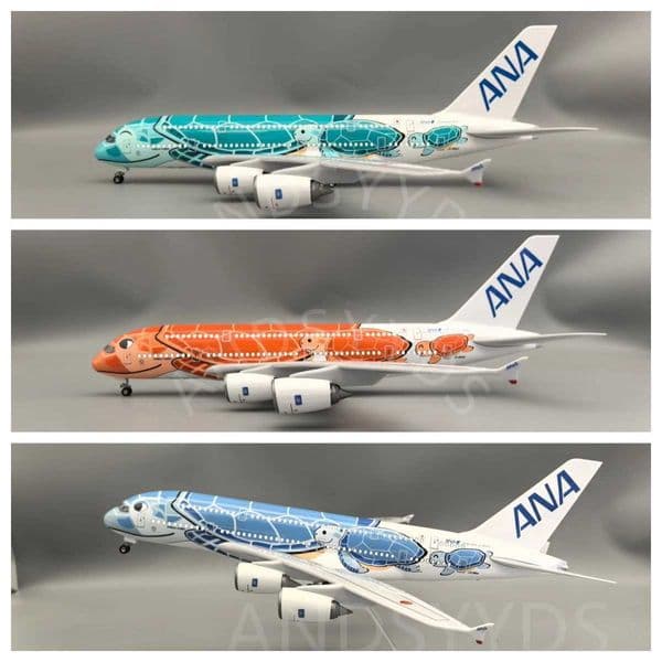46cm A380 Plane Model 1/160 Scale Aircraft Ana Sea Turtle Painting Airbus 380 Airplane Model Collectible Gift ChildrenS Toys L2605097DUM