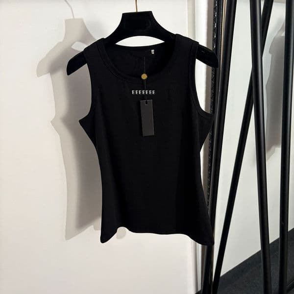 Women Brand Letter Tank Top Summer Yoga Sporty Simple Vest Fitness Casual Stylish Singlet