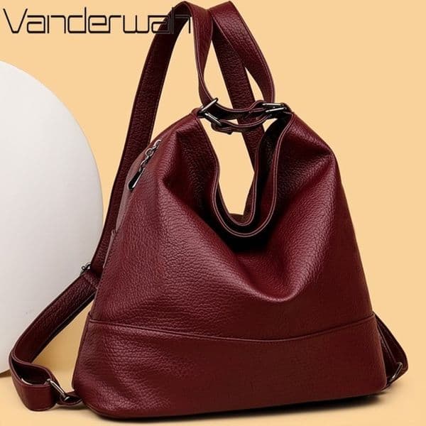 Top Quality Leather Backpack Women Bagpack Female Large Capacityf or Commute Travel School Shoulder Bags for Sac 260507