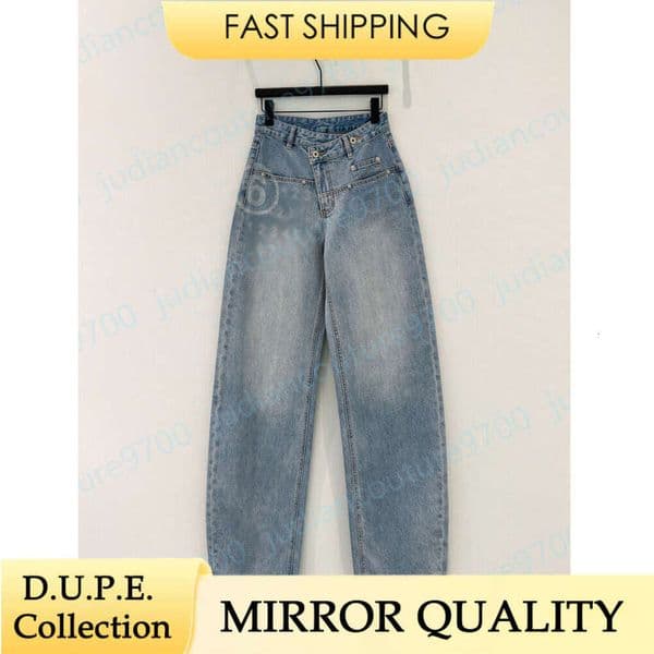 Fashion Jeans for Women designer Classic Brand logo Print Slanted buckle Sickle Jeans High Waisted Wide Leg Jeans Casual Streetwear Straight Leg jeans Trousers