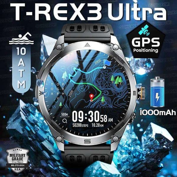 New T-Rex3 Ultra 1000mAh Battery Smart Watch Built in GPS Compass 10ATM Waterproof Sports tracker Outdoors Smartwatches 26H0508