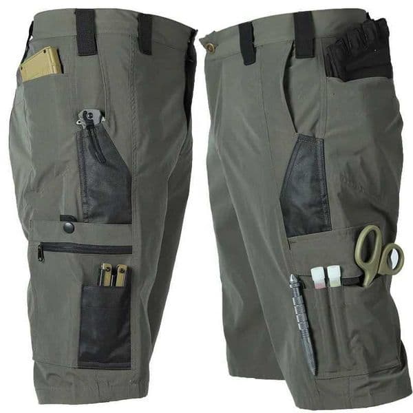 Mens Tactical Cargo Shorts Multi-Pocket Quick Dry Water Resistant Summer Outdoor Hiking Work Pants Kn Length Casual Shorts Q260508