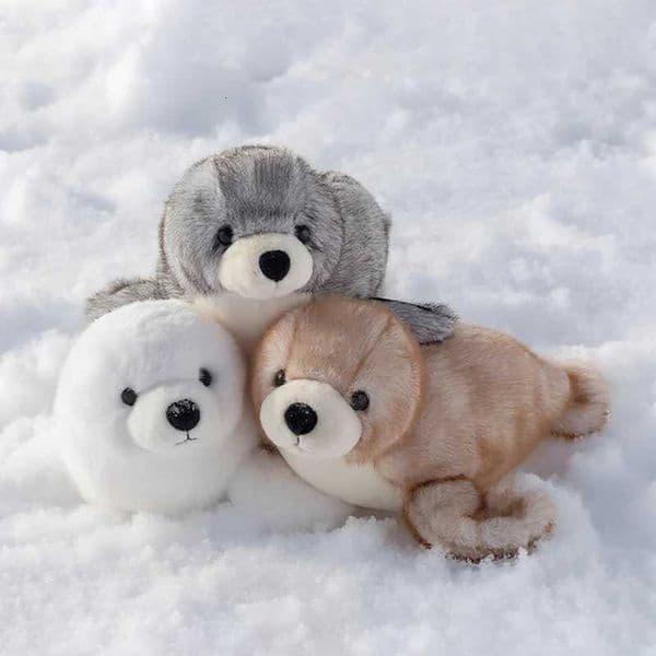 Cute Realistic Marine Seal Plush Doll White Grey Stuffed Seal Soft Toy Kawaii Sea Animal Plushies Birthday Xmas Present H260509