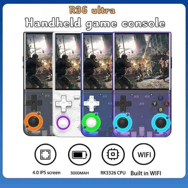 Retro R36 Ultra Handheld Video Game Console 4.0 Inch I Screen 128GB Preloaded Games Portable Pocket Player with Linux System 26Y0509