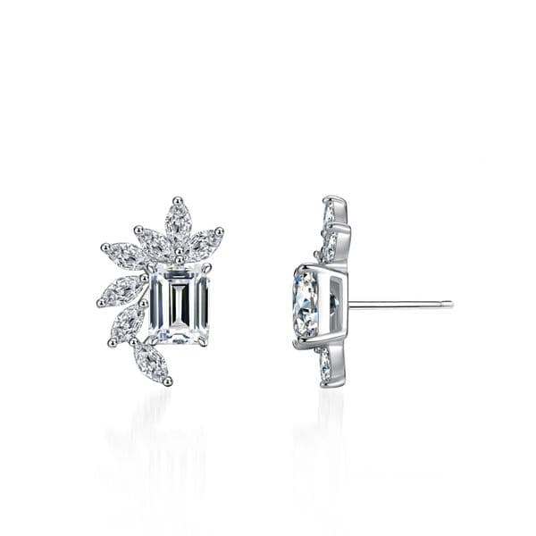 Elegant Bling Cubic Zirconia Stud Earrings for Women Luxury Geometric Earrings Fashion Jewelry Accessories