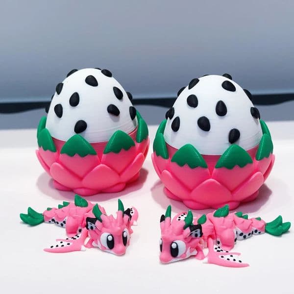 3d Printed Cute And Silly Dragon Fruit Egg Plastic Ornaments Desktop Decoration Sculptures Holiday Gifts 260507