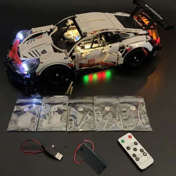 Technical RC Led Light Kit For 42096 20097 RSR Race Car City Vehicle Bricks DIY Lamp Toys Set Not Included Building BlocksT260509