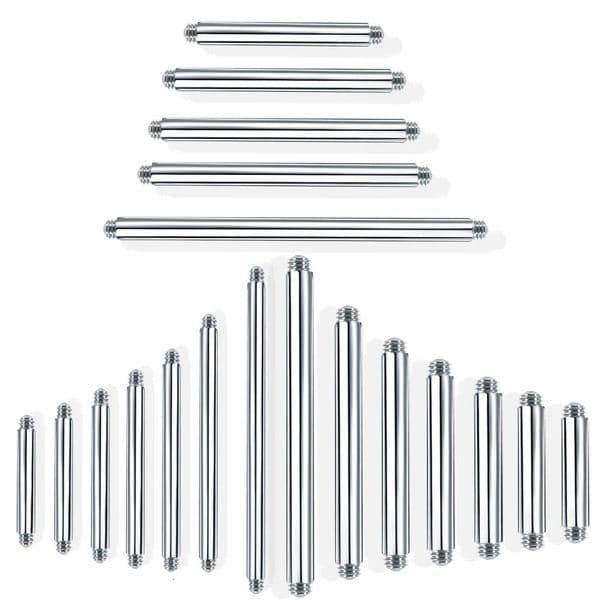 100Pcslot Stainless Steel 14G 16G Straight Barbell Ring Earring Studs Tongue Bar Piercing Ear Body Jewelry Parts 260509