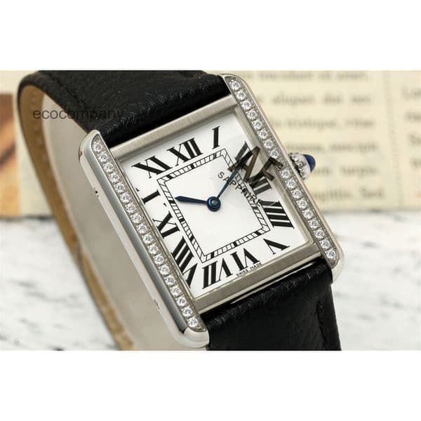 Top quality tanks watch women mens watch super clone watches swiss quartz movement leather strap sapphire glass 25.5mm 22mm with box C4BI