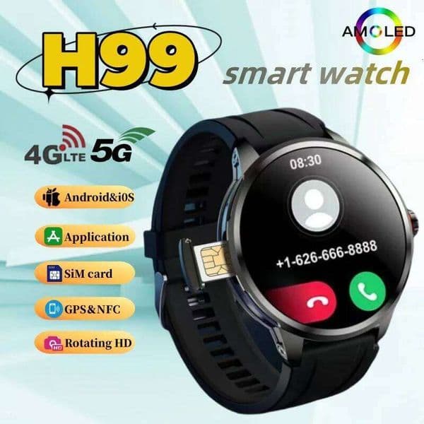 H99 New 5G Dual System Full Network 256GB Rom 1.95-inch HD Video Call Smart Watch GPS WIFI Game Application Mall 26H0508