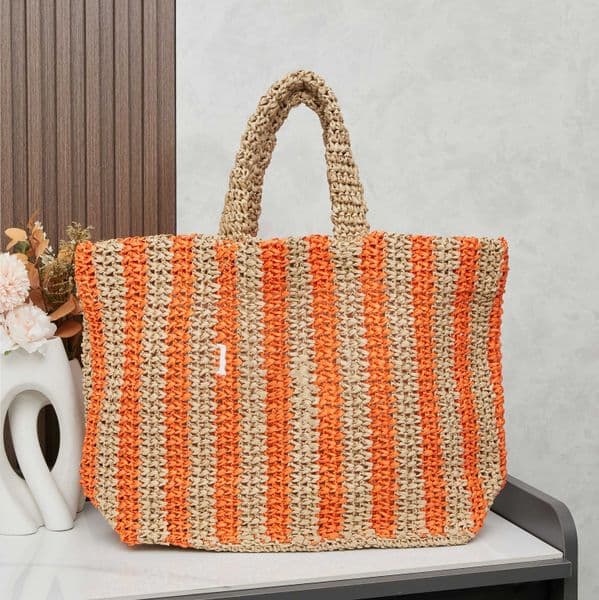 (Order by pic in opt, not by desc) letter Pattern Straw Tote Bag, Hollow Woven Handbag Perfect for Beach and Vacation Outings