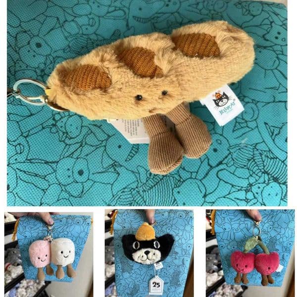 plush cotton cat candy two-color lovely soft two-color keychain croissant plush keychain Cherry plush keychain plush L260509EV6P