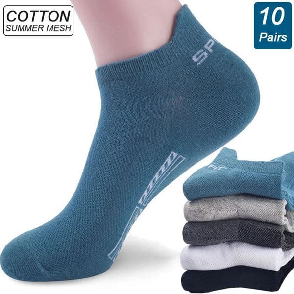 High Quality 10Pairs Men Socks Combed cotton 100 Summer Sports Sock Plus Size EUR38-48 260509