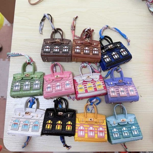 Mini bag small house decoration cute and creative small window car key decoration headphone bag red envelope T260509