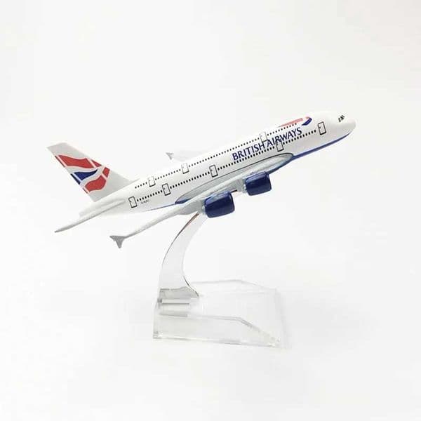16cm A380 British Airways 1400 Scale Die-Cast Alloy Metal Aircraft Model Toy Suitable for Collecting and Gifting L260509T226