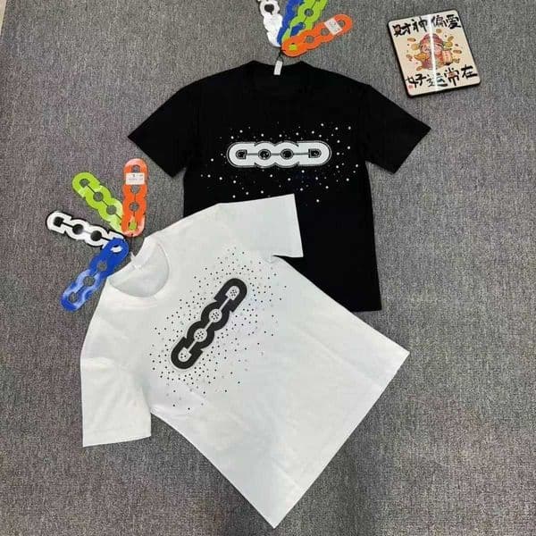 High-quality pure cotton GOOD Holiday Colorful Candy Light Luxury Short-Sleeve T-Shirt for Men same style as trendy brands with hot-stamped 3D silicone