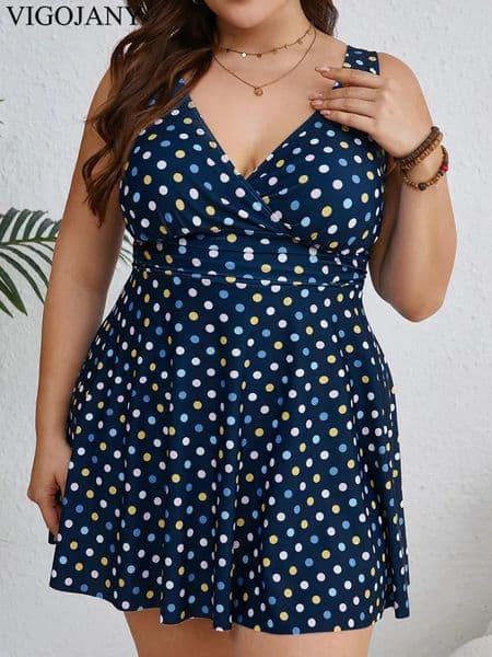 VigoJany 2026 Sexy Print 2 Piece Plus Size Tankini Set Women Strapped Curvy Dress Swimsuit Brazilian Beach Lady Big Bathing Suit 260508
