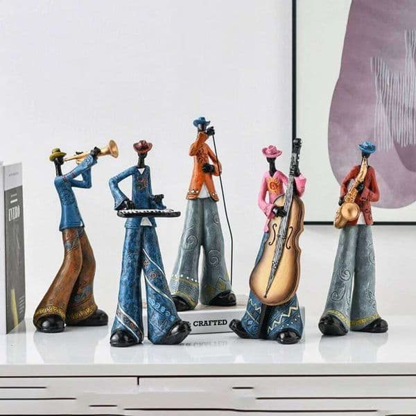 Creative American Band Decoration Musical Instrument Model Living Room Porch Study Nordic Arts And Crafts Statue Sculpture Home 26L0509