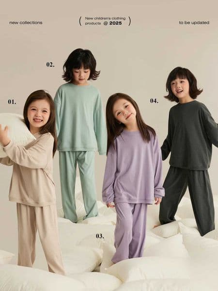 Round Neck Home Wear Spring Autumn Loose Warm Loungewear Cozy Two Pieces TeenHome DiaryBoys Girls Pajamas Set Kids SleepwearJ260509