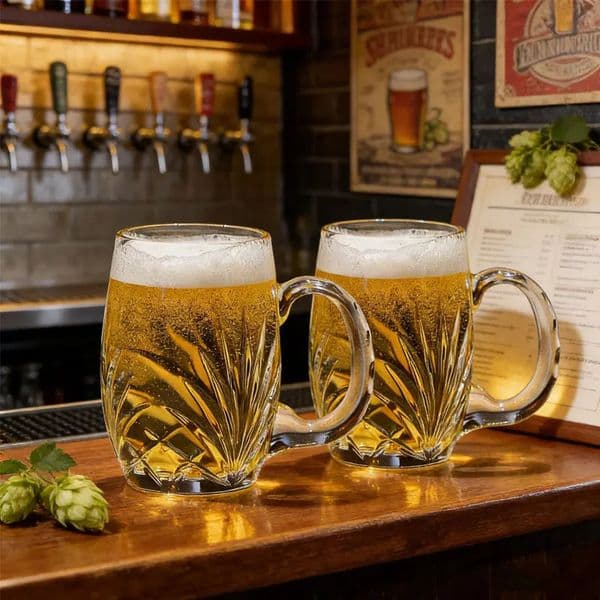 480ml Beer Cocktail Glass Wine Glass with Handle Wheat Beer Cups Large Capacity Cold Drink Cups Drinking Glasses Bar Accessories 260508