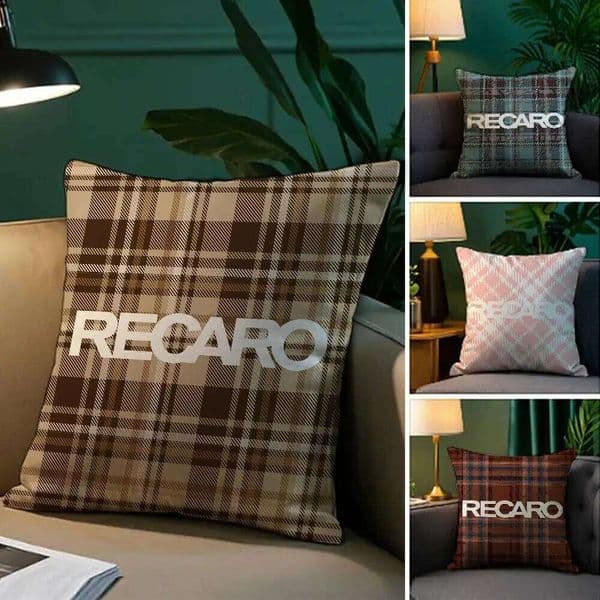 Luxury R-Recaros Logo Pillow Case Plush Fabric Soft Pillowcase Double Sided Print Sofa Cushion Cover Throw 26Y0509