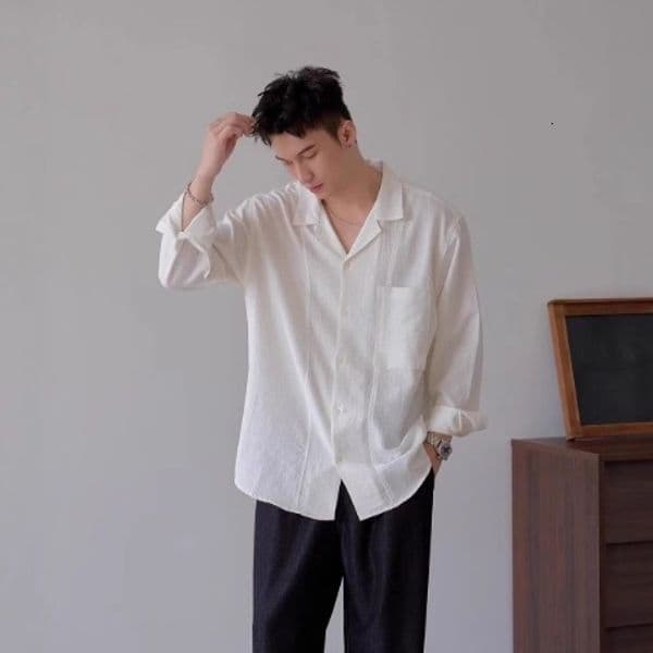 Bestseller Trendy Brand Wrinkle-Resistant, Drapey, Loose-Fitting Shirt, Popular New Unbranded, Fashionable, Elegant, Japanese Style, Trendy Ddmysat