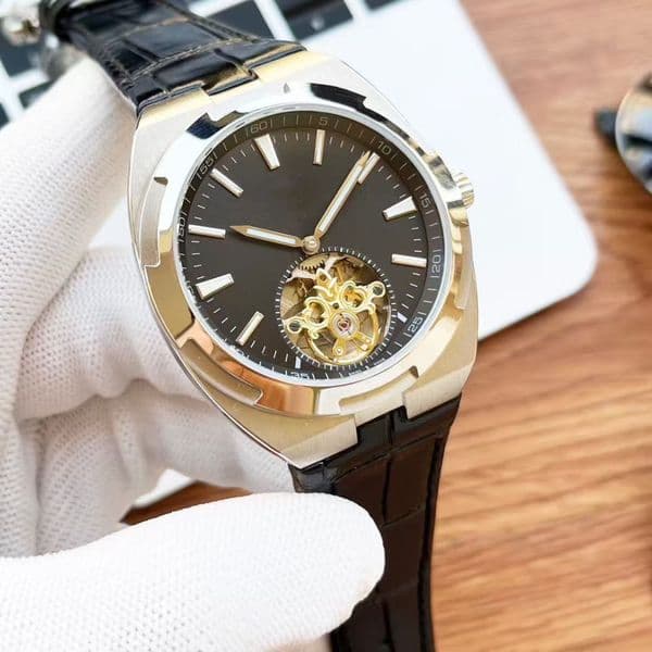 Mens VC OVERSEAS 4500 watch luxury watches Automatic mechanical movement Tourbillon watch fashion Classic Stainless Steel Luminous sapphire Wristwatches #1128