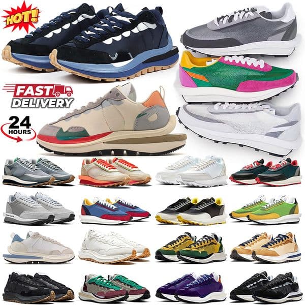 sacai waffle sneakers ldwaffle running shoes men women fragment nylon white black gum Game Royal Midnight Navy Pine Green mens trainers outdoor sports tennis