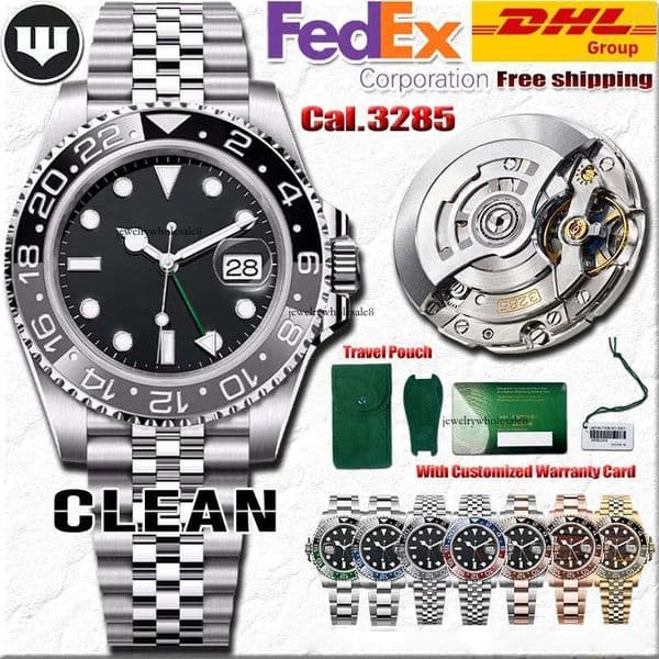 Clean Factory Men Luxury Designer Watches 40MM 3285 Movement 904L Stainless Steel Ceramic Bezel Sapphire Luminous Waterproof With Travel Pouch and NFC Card