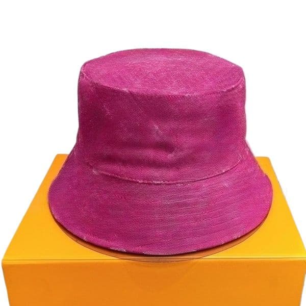 Designer Cap Washed Denim Bucket Hat Casquette Luxe Jacquard Pattern Unisex Casual Sun Hat for Streetwear Outdoor Daily Wear