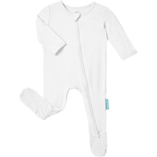 k1591 Zipper Footie Pamas, Supersoft Bamboo Rayon Baby Footed Pjs Boy Girl 0-3-6-9-18-24 Month Coverall Sleepers