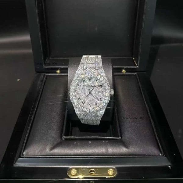 VVS Top Quality Automatic Mechanical Iced Out Women Designer Men Moissanite Pass Dia Watches Free delivery moissanite watch pass dia test with box 666