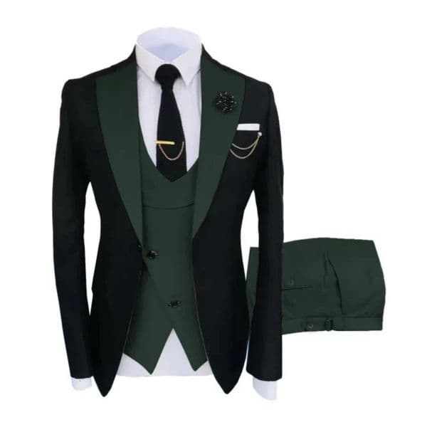 Men Suits 3 Pieces Tailored Man Groom Wedding Tuxedo Slim Fit Jacquard Two-color Blazer Jacket Vest Pants Tuxedo Clothing 260509