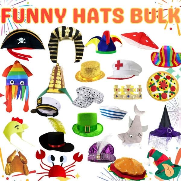 12/24Pcs Assorted Funny Hats Crazy Party Hats for Po Booth Props Carnival Dress Up Birthdays Parties 260509