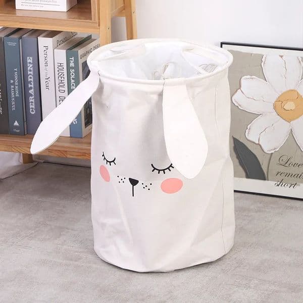 3D Rabbits Storage Bag Canvas Eva Rope Organizer Baskets Finishing Foldable Sundries Drawstring Large Collapsible Laundry Basket 260509