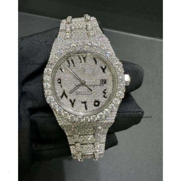 High-Quality purity D VVS1 Handmade Custom Full Iced Out Moissanite Diamond Watch Luxury Designer Men's and women's watches Free logistics delivery