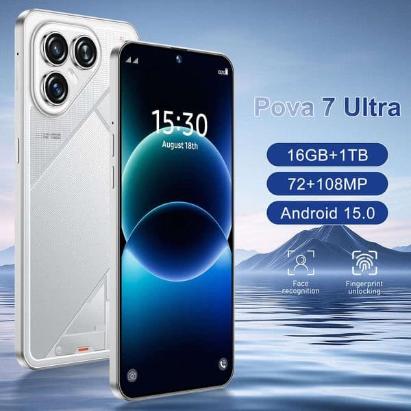 Customized Cross Border Pova 7 Ultra Mobile Phone Android 16+1T Smartphone From The Source Manufacturer Available For Foreign Trade And Dropshipping Technology