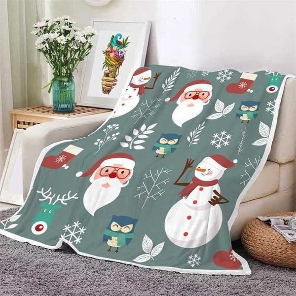 2026 Luxury Designer CLOOCL Ugly Christmas Santa Claus Snowman 3D Flannel Bedding Office Nap Art Sherpa Blanket Drop Shipping Free Shipping 03