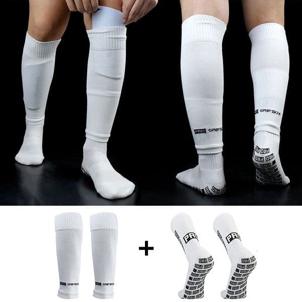 1 Set Of High Elastic Football Shin Guards Socks Leg Coveradult Youth Outdoor Sports Protective Equipment Non-slip Soccer Socks 260509