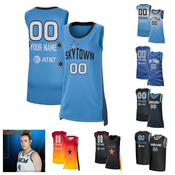Chicago Sky Jersey Rickea Jackson Basketball Kamilla Cardoso Skylar Diggins Gabriela Jaquez Natasha Cloud Jacy Sheldon Rachel Banham Sydney Taylor Men Women Youth