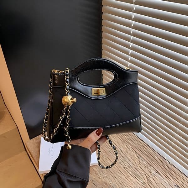 designer luxury Lingge Chain Handbag for Women 2026 New Fashionable and Versatile Retro Matte Splicing Single Shoulder Crossbody Bag