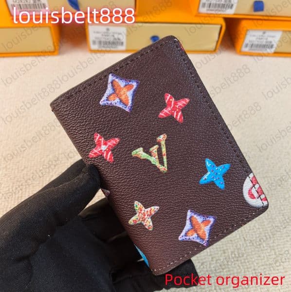 luxury man donut Multiple wallets Pocket Organizer Classic Monogram purse designer credit card case wallet business card holders Pocket purses originalbox 63144